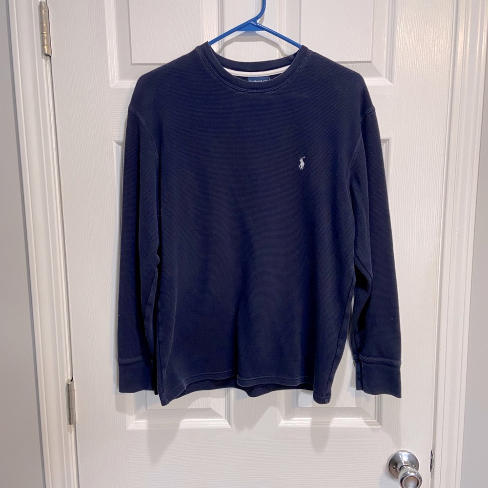 Polo by Ralph Lauren Men’s Navy Long Sleeve Waffle Knit Tee Size L